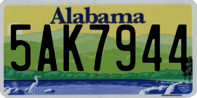 AL license plate 5AK7944
