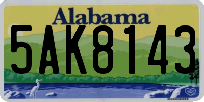 AL license plate 5AK8143