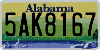 AL license plate 5AK8167