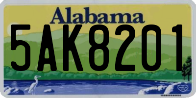AL license plate 5AK8201