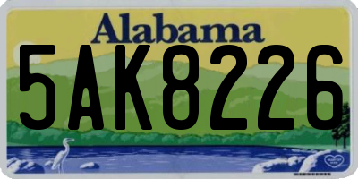 AL license plate 5AK8226