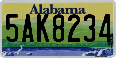 AL license plate 5AK8234