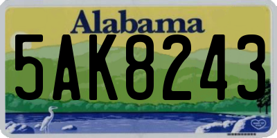 AL license plate 5AK8243