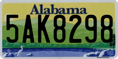 AL license plate 5AK8298