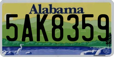 AL license plate 5AK8359
