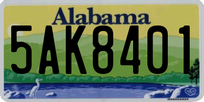 AL license plate 5AK8401