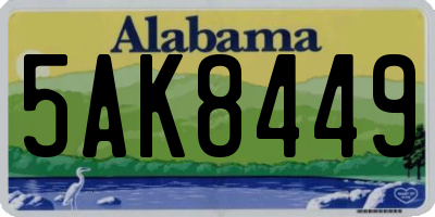 AL license plate 5AK8449