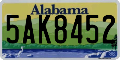 AL license plate 5AK8452