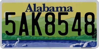 AL license plate 5AK8548
