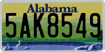 AL license plate 5AK8549