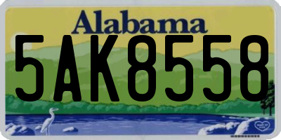 AL license plate 5AK8558