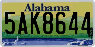 AL license plate 5AK8644