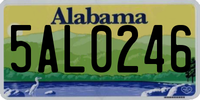 AL license plate 5AL0246