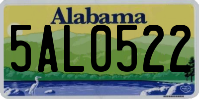 AL license plate 5AL0522
