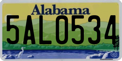AL license plate 5AL0534