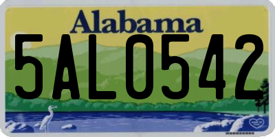 AL license plate 5AL0542