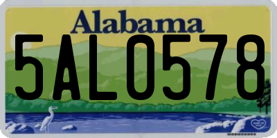 AL license plate 5AL0578