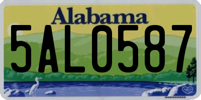 AL license plate 5AL0587