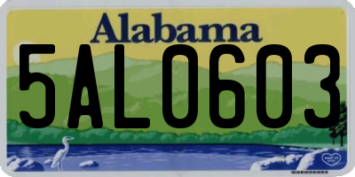 AL license plate 5AL0603