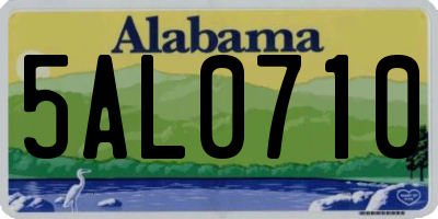 AL license plate 5AL0710
