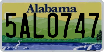 AL license plate 5AL0747