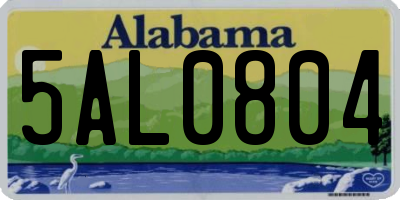 AL license plate 5AL0804