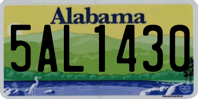 AL license plate 5AL1430