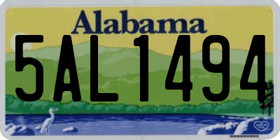 AL license plate 5AL1494