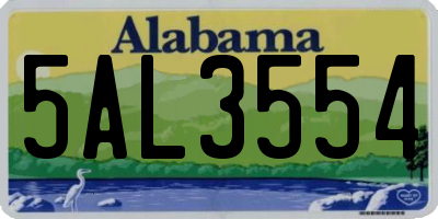 AL license plate 5AL3554