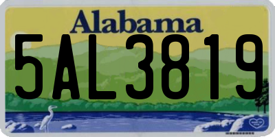 AL license plate 5AL3819