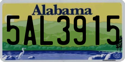 AL license plate 5AL3915