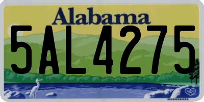 AL license plate 5AL4275