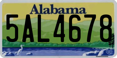 AL license plate 5AL4678
