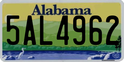 AL license plate 5AL4962
