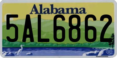 AL license plate 5AL6862