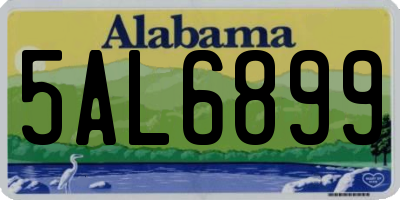 AL license plate 5AL6899