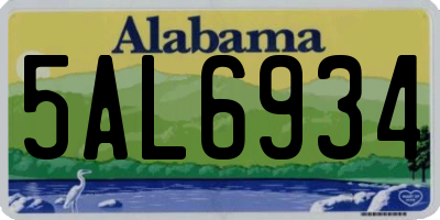 AL license plate 5AL6934