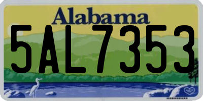 AL license plate 5AL7353