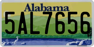 AL license plate 5AL7656