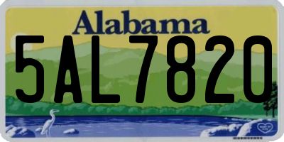 AL license plate 5AL7820