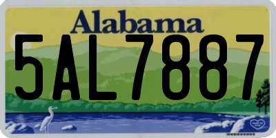 AL license plate 5AL7887