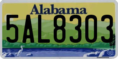 AL license plate 5AL8303