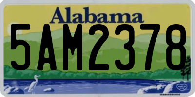 AL license plate 5AM2378