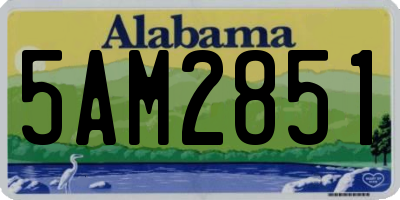 AL license plate 5AM2851
