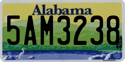 AL license plate 5AM3238