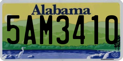 AL license plate 5AM3410
