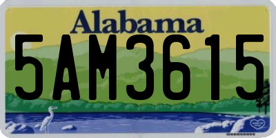 AL license plate 5AM3615