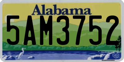 AL license plate 5AM3752