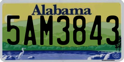 AL license plate 5AM3843