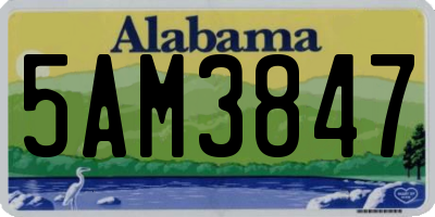 AL license plate 5AM3847